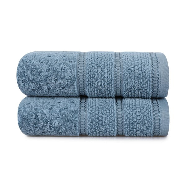 Set di 2 asciugamani in cotone blu, 50 x 90 cm Arella - Foutastic