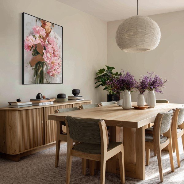 Dipinto stampato con cornice inclusa/dipinto su tela 70x100 cm Floral Embrace – Styler-image-2
