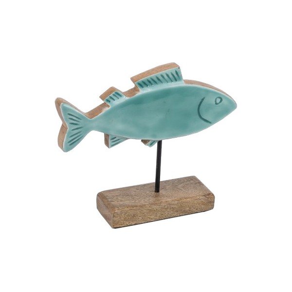 Statuetta in legno (altezza totale 20 cm) Fish – Ego Dekor