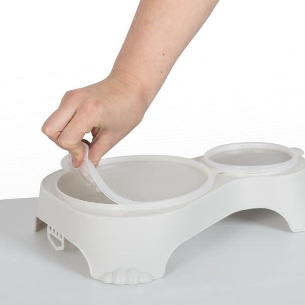 Ciotola in plastica beige con coperchio per animali Sally - Rotho-image-2