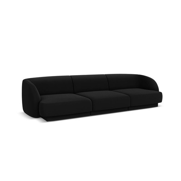 Divano in velluto nero 259 cm Miley - Micadoni Home-image-2