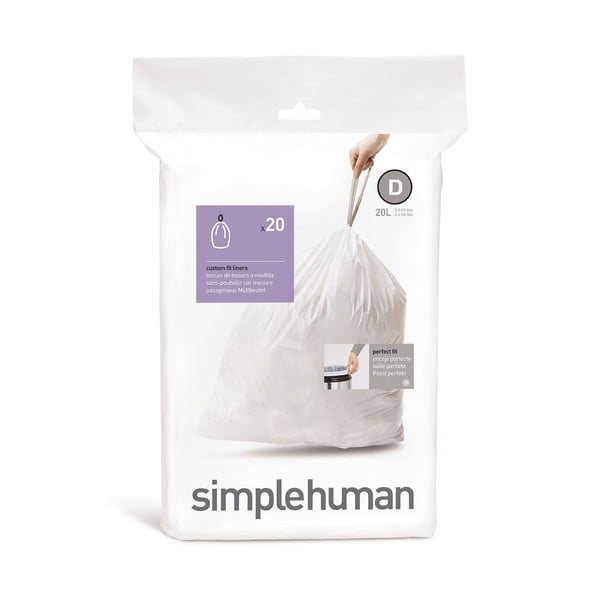 Sacchetti della spazzatura con chiusura 20 pz 20 l D - simplehuman