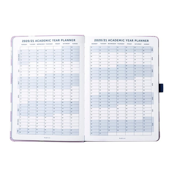 Fialovo-bílý diář od srpna 2020 do srpna 2021 Busy B Lilac Lemonade-image-3