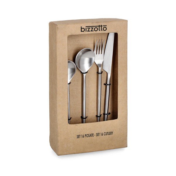 Posate argentate in acciaio inox 16 pz per 4 persone Bronte – Bizzotto-image-1