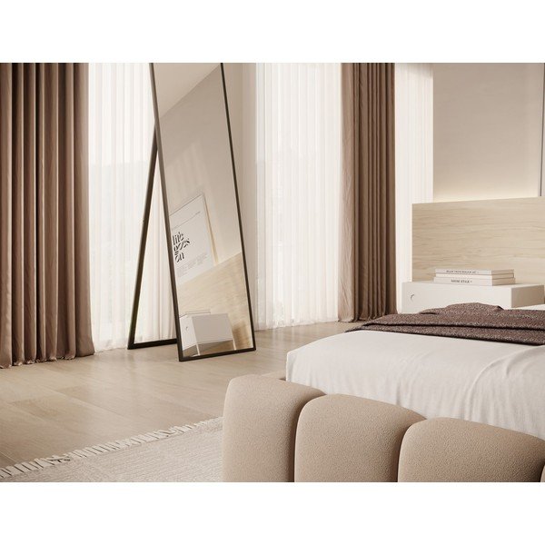 Letto singolo imbottito marrone chiaro con contenitore con rete inclusa 90x200 cm Lamica – ELTAP-image-3