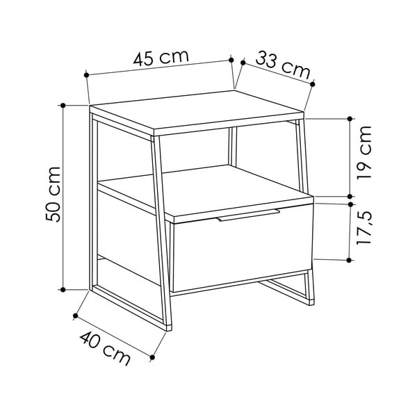 Comodino con ripiani in colore naturale Pal - Kalune Design-image-3