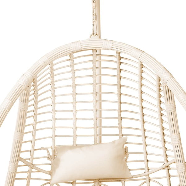 Poltrona sospesa bianco crema in rattan artificiale Tahiti - Bonami Selection-image-3