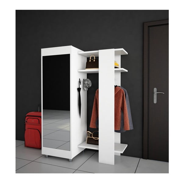 Armadio bianco con specchio Antre - Woody Fashion-image-1