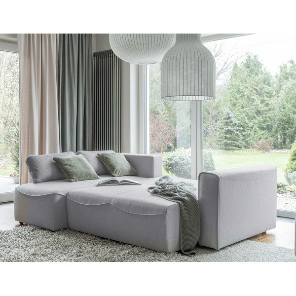 Divano letto angolare grigio chiaro (variabile) Homely Tommy - Miuform-image-3