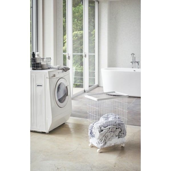 Cesto portabiancheria in metallo bianco 55 l Tower - YAMAZAKI-image-3