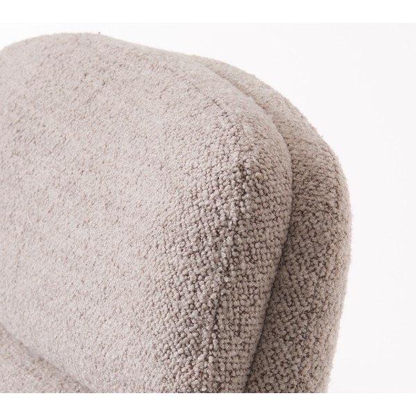 Poltrona con poggiapiedi da relax in grigio chiaro con rivestimento in bouclé Sifton – Unique Furniture-image-1