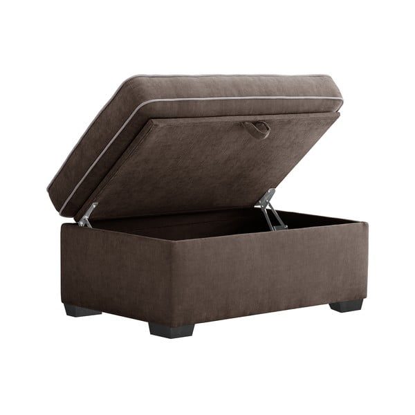 Pouf marrone con vano portaoggetti Serena - Jalouse Maison-image-2