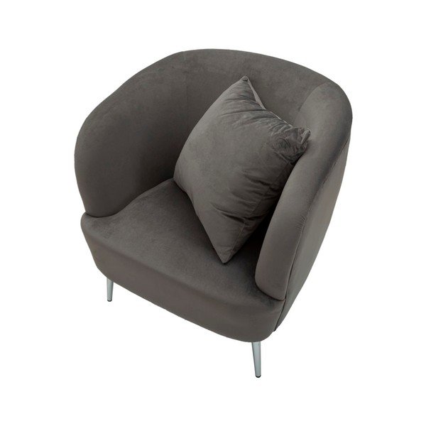 Poltrona grigia con poggioli/con gambe con rivestimento in velluto Silvery – Mauro Ferretti-image-4