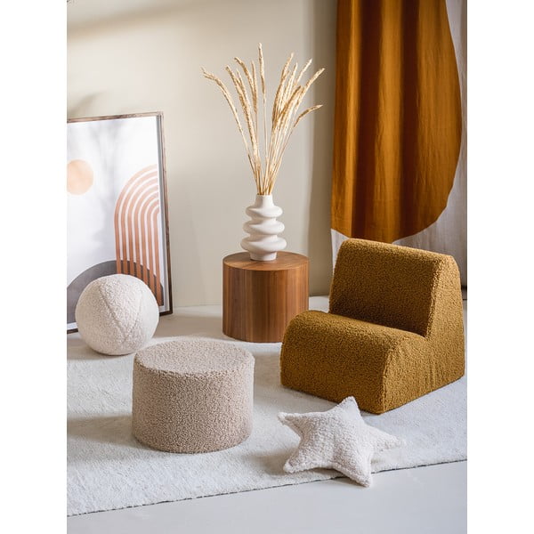 Poltrona per bambini marrone con rivestimento in bouclé Cloud – Wigiwama-image-2