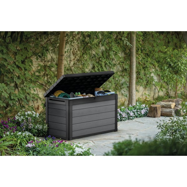 Cassetta di plastica da giardino grigio scuro Cortina - Keter-image-1