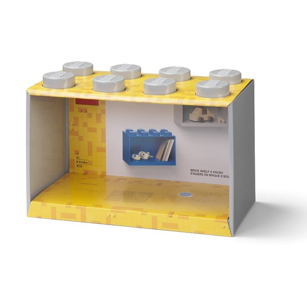 Mensola a muro grigia per bambini Brick 8 - LEGO®-image-1