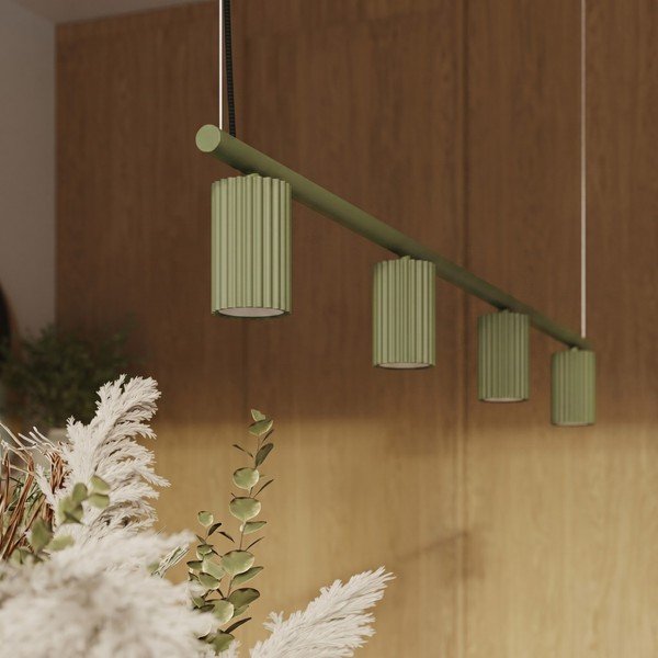 Lampadario verde in alluminio Gleam – Sollux-image-1