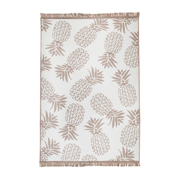 Tappeto bifacciale beige e bianco Pineapple, 140 x 215 cm - Cihan Bilisim Tekstil