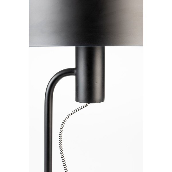 Lampada da terra nera con paralume in metallo (altezza 135 cm) Landon - White Label-image-4