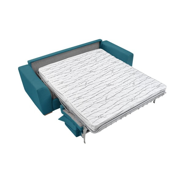 Divano blu allungabile con rivestimento in velluto a coste 225 cm Augustin – Bobochic Paris-image-4