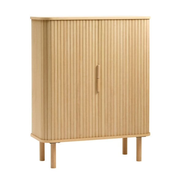 Armadio in rovere con ante scorrevoli in colore naturale 113x90 cm Cavo - Unique Furniture-image-2