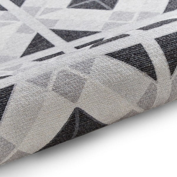 Passatoia grigio chiaro/grigio scuro lavabile 76x230 cm Victoria Light – Think Rugs-image-3