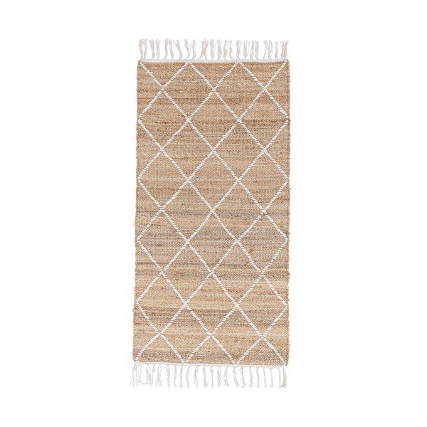Tappeto bianco/di colore naturale in iuta tessuto a mano 70x140 cm Shaila – Bizzotto