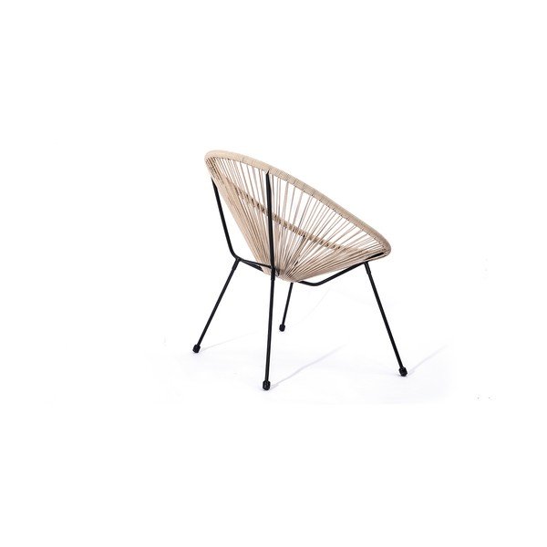 Poltrona da giardino beige in rattan artificiale Avocado - Le Bonom-image-1