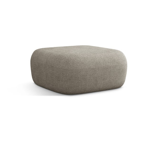 Pouf in tessuto bouclé grigio chiaro Jenny - Micadoni Home-image-1
