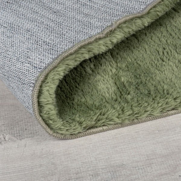 Tappeto in pelliccia sintetica verde scuro 160x230 cm Faroe Wool Look Fur - Flair Rugs-image-2