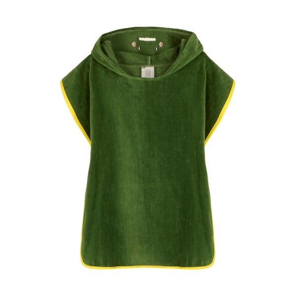 Poncho per bambini verde in cotone Joep – Good Morning-image-2