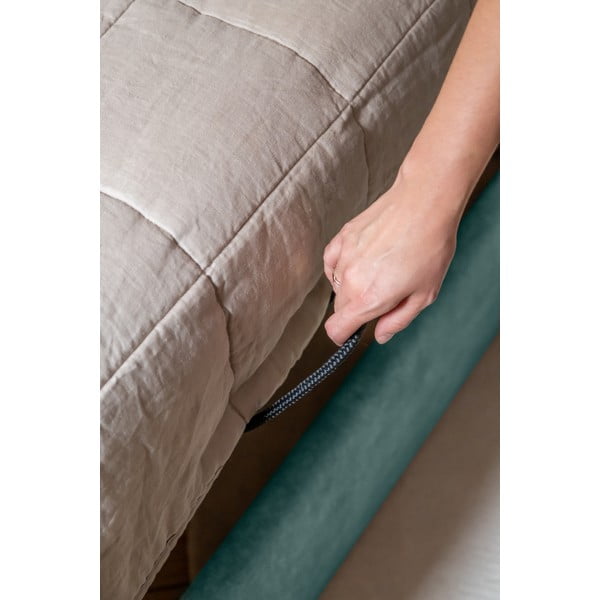 Letto singolo imbottito turchese con contenitore con griglia 90x200 cm Dreamy Aurora - Miuform-image-3