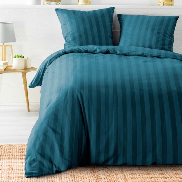 Biancheria da letto blu in microfibra per letto matrimoniale/per letto prolungato 240x220 cm Cleo – douceur d'intérieur-image-1