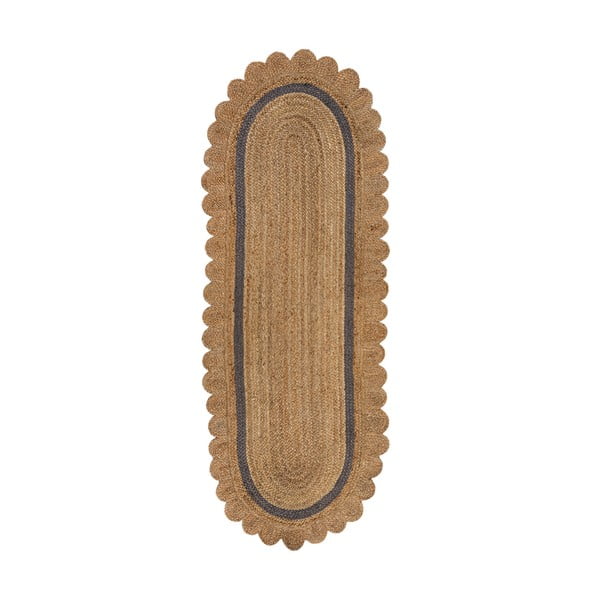 Passatoia grigia/di colore naturale in iuta tessuta a mano 80x230 cm Grace Grey – Flair Rugs