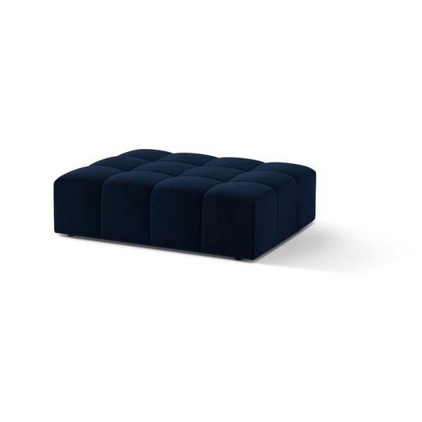 Poggiapiedi blu scuro con rivestimento in velluto Chicago – Cosmopolitan Design-image-1