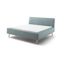 Letto matrimoniale imbottito blu/grigio con contenitore con rete inclusa 160x200 cm Frieda – Meise Möbel