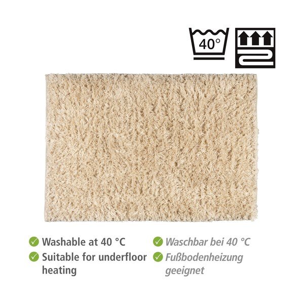 Tappeto da bagno beige in tessuto 60x90 cm Lanas - Wenko-image-4