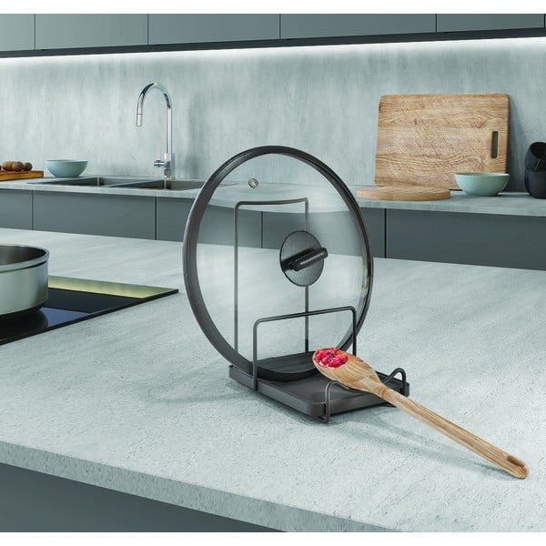 Portacoperchio in acciaio inox Tokyo Lava - Metaltex-image-1