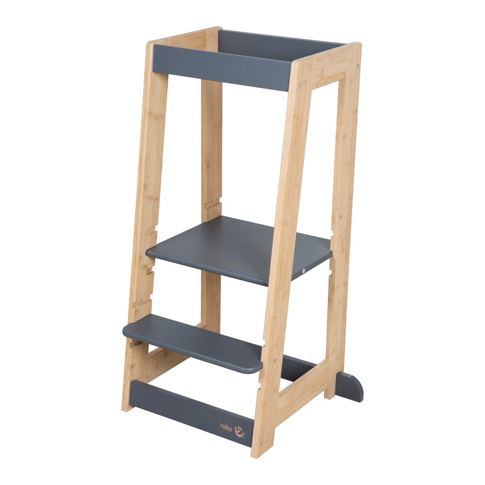 Torre di apprendimento grigia in bambù – Roba | Torri di apprendimento