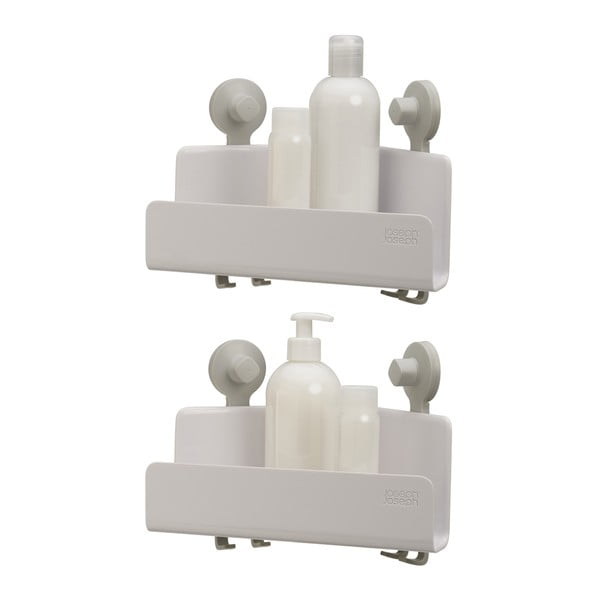Set di 2 mensole angolari bianche autoportanti in plastica per il bagno EasyStore - Joseph Joseph