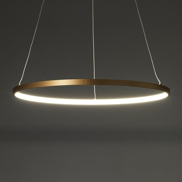 Lampada a sospensione di colore oro, altezza 92 cm Ring - Tomasucci-image-1