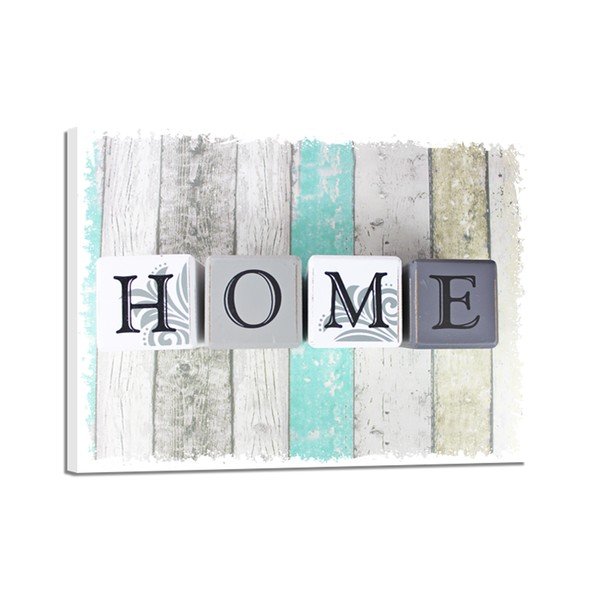 Quadro su tela Green Home, 32 x 42 cm Shabby - Styler