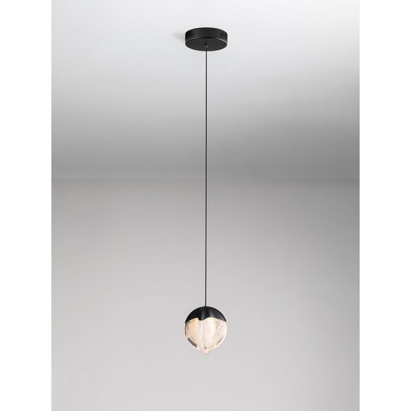 Lampadario LED nero opaco in alluminio con paralume in vetro con intensità regolabile ø 12 cm Alicia – Nova Luce-image-4