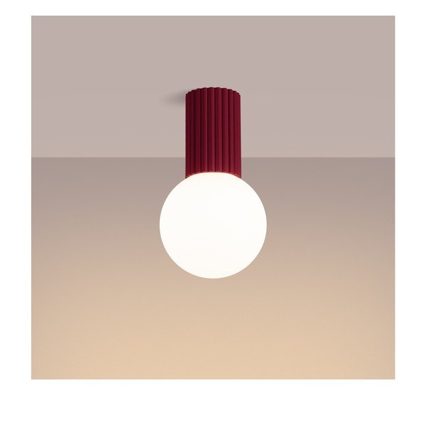Plafoniera burgundy con paralume in vetro ø 12 cm Orbital – Sollux-image-2