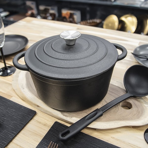 Pentola in ghisa con coperchio incluso adatta all'induzione 4 l LITINA – Orion-image-2