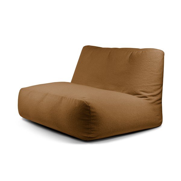Puof a sacco marrone con rivestimento in bouclé Sofa Tube – SLOWDOWN