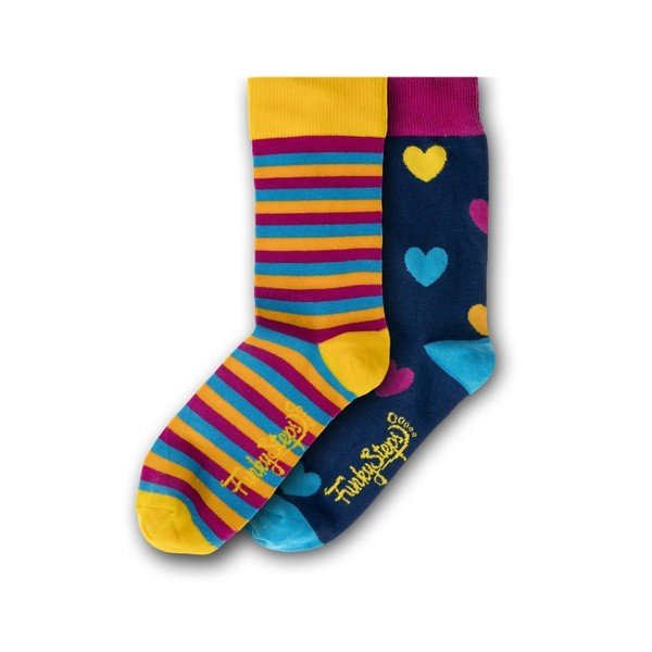 Sada 2 párů barevných ponožek Funky Steps Stripe, velikost 35 – 39