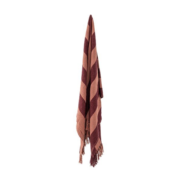 Coperta burgundy in cotone riciclato 130x160 cm Frello – Bloomingville-image-2