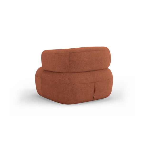 Poltrona in tessuto bouclé color mattone Jenny - Micadoni Home-image-3