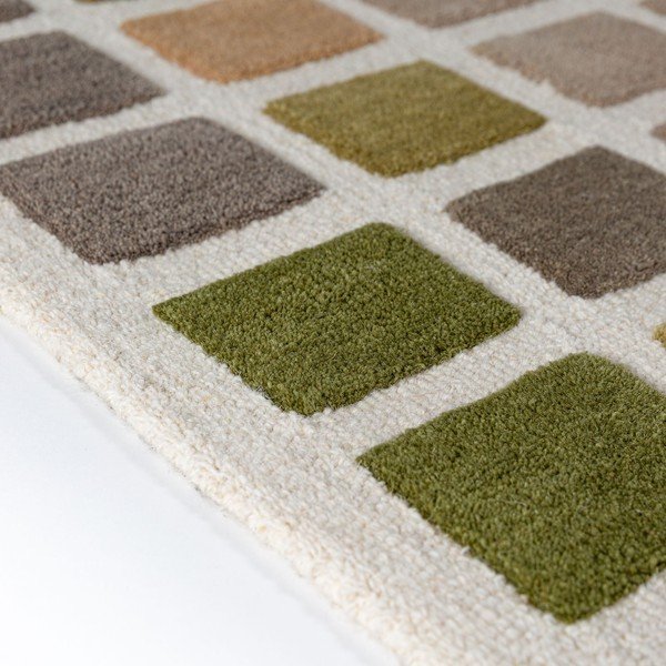 Tappeto verde in lana tessuto a mano 140x200 cm Renga Wool – Flair Rugs-image-3